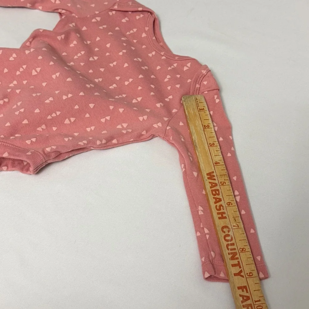 Old Navy Baby Girl‎ Long Sleeve Bodysuit Set 2PK Pink Geometric Solid 3-6M
